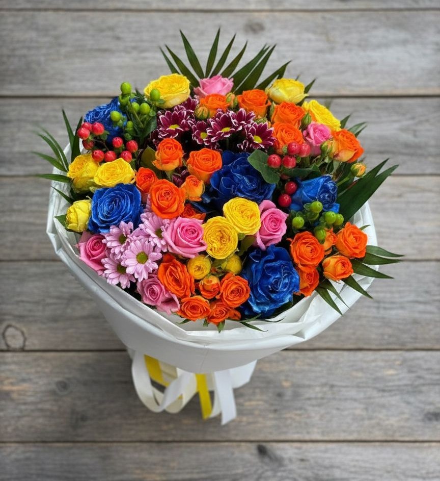 Букет цветов из: Розы и Хризантемы в Копанище