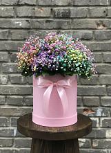Цветочная композиция из Гипсофила и Розы в шляпной коробке #REPLACE_PRED# Копанище