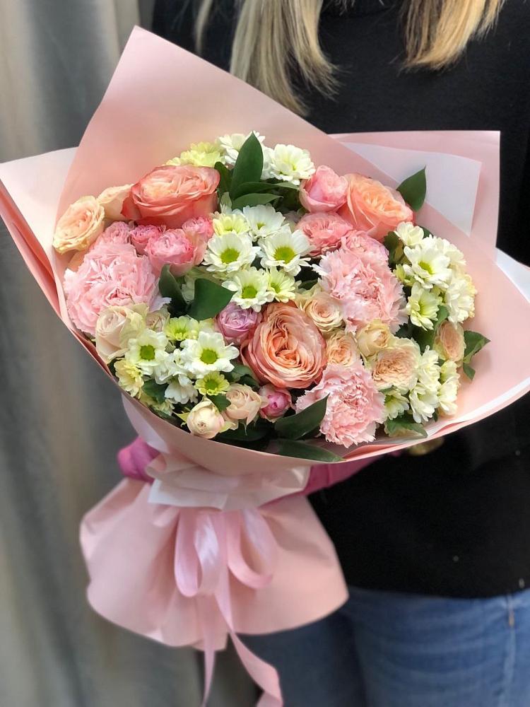 Букет цветов из: Гвоздики, Розы и Хризантемы в Копанище