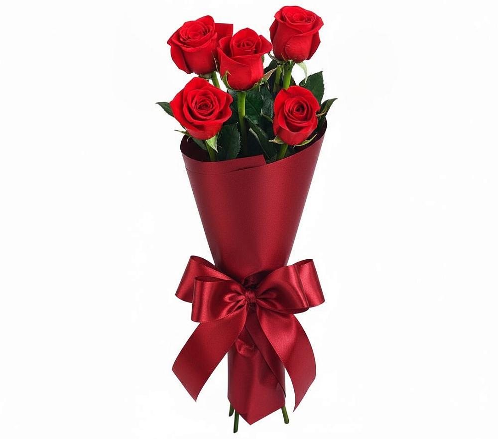 Букет 5 Красных роз Эдлесс Лав в Копанище