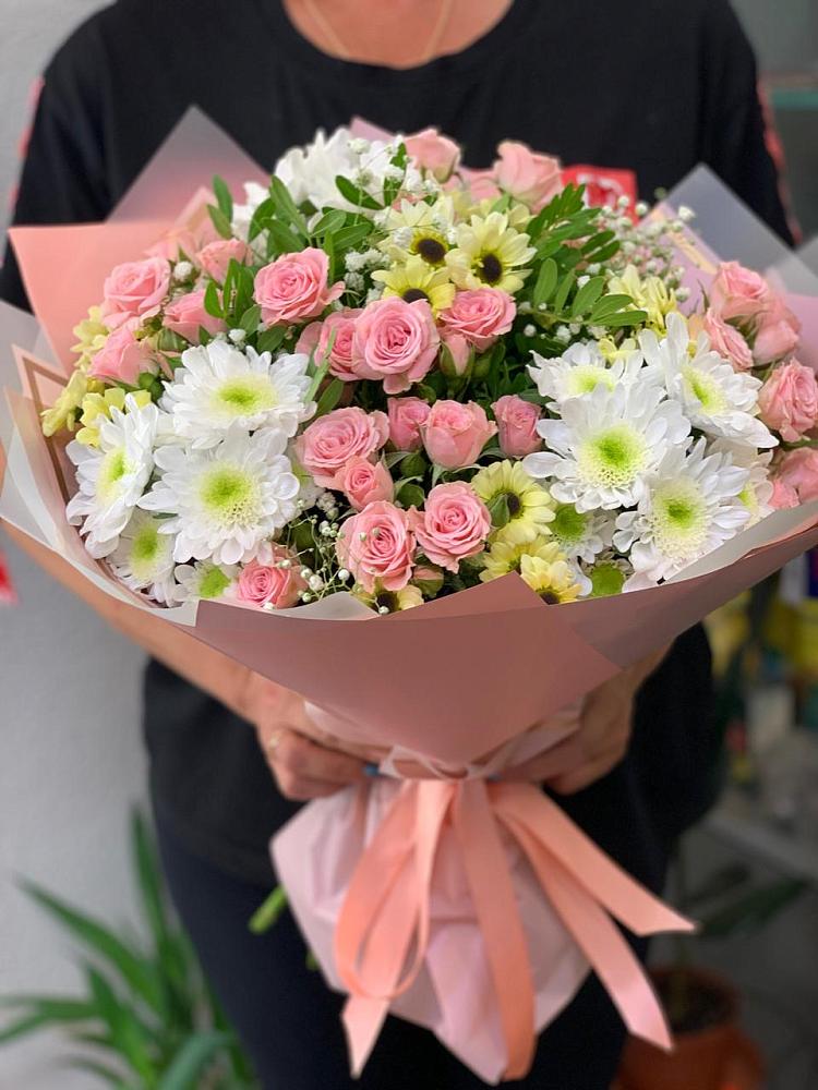 Букет цветов из: Розы и Хризантемы в Копанище