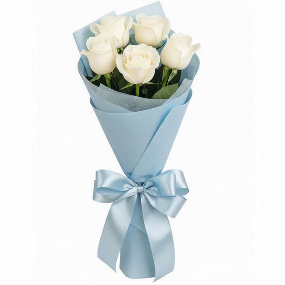 Букет 5 Белых роз Проуд в Копанище
