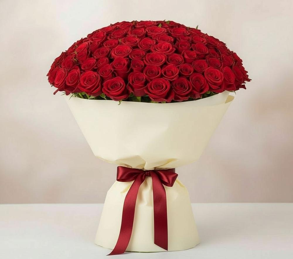 Букет 101 Красная роза Милано в Копанище