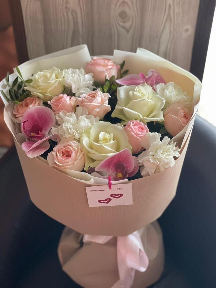 Букет цветов из: Орхидеи, Розы и Гвоздики в Копанище