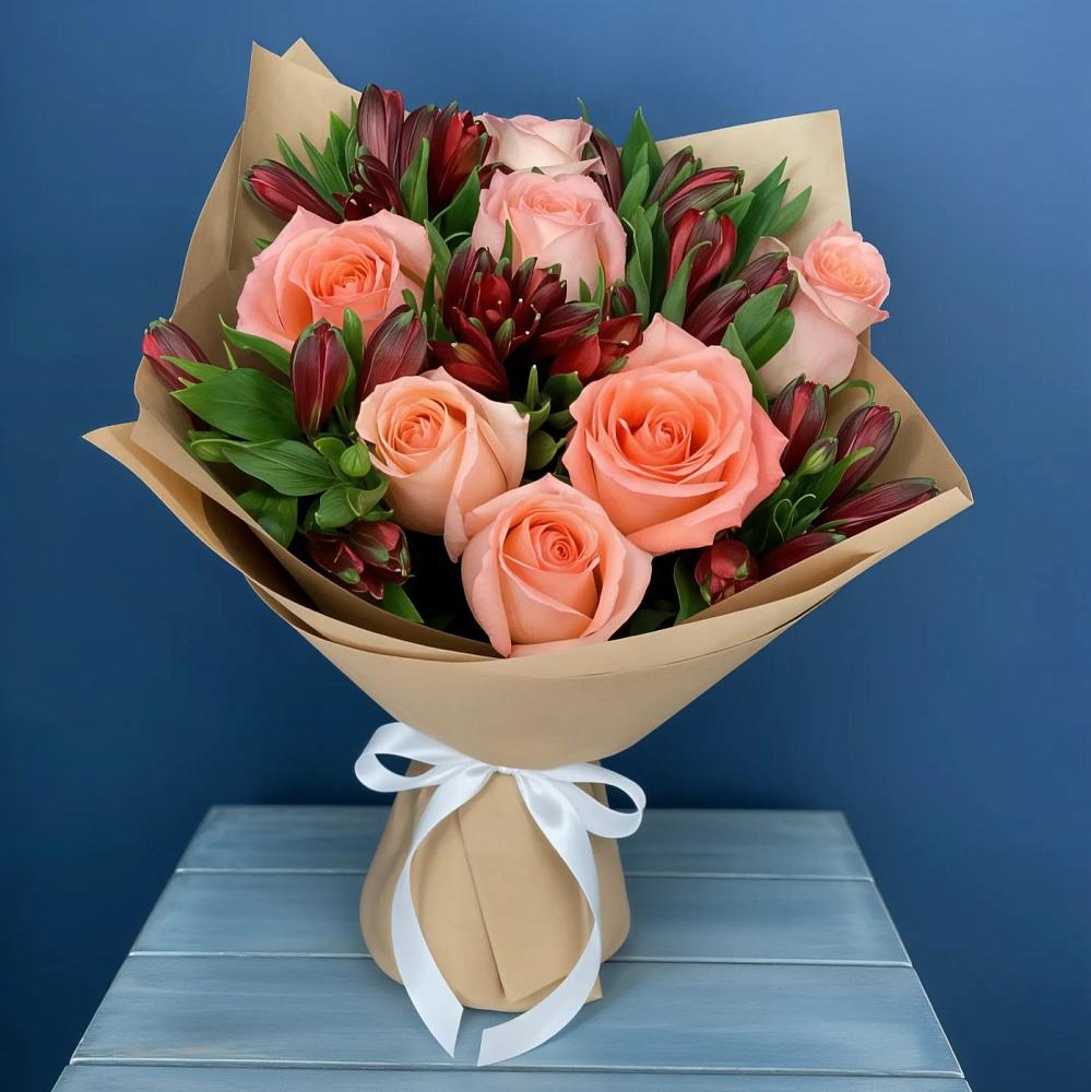 Букет цветов из: Розы и Альстромерии в Копанище