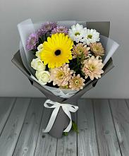 Букет цветов из:  Розы, Герберы и Хризантемы в Копанище