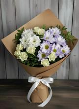 Букет цветов из:  Хризантемы и Розы в Копанище