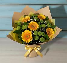 Букет цветов из:  Герберы и Хризантемы в Копанище