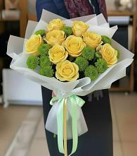 Букет цветов из:  Хризантемы и Розы в Копанище