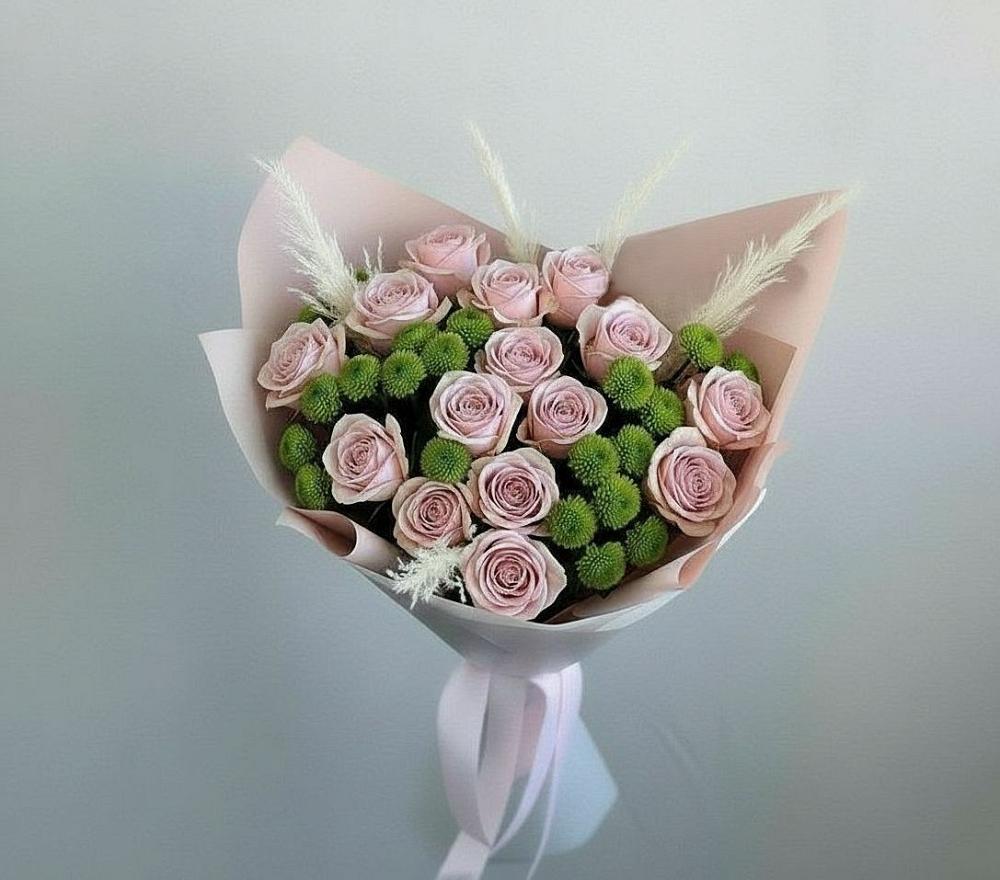 Букет цветов из: Розы и Хризантемы в Копанище