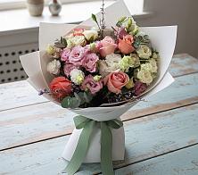 Букет цветов из:  Розы, Лизиантусы и Гвоздики в Копанище