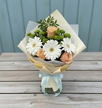 Букет цветов из:  Герберы, Розы и Хризантемы в Копанище