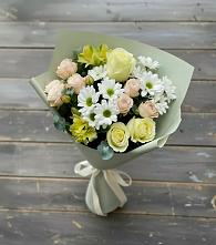 Букет цветов из:  Альстромерии, Розы и Хризантемы в Копанище