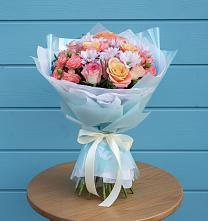 Букет цветов из:  Хризантемы и Розы в Копанище