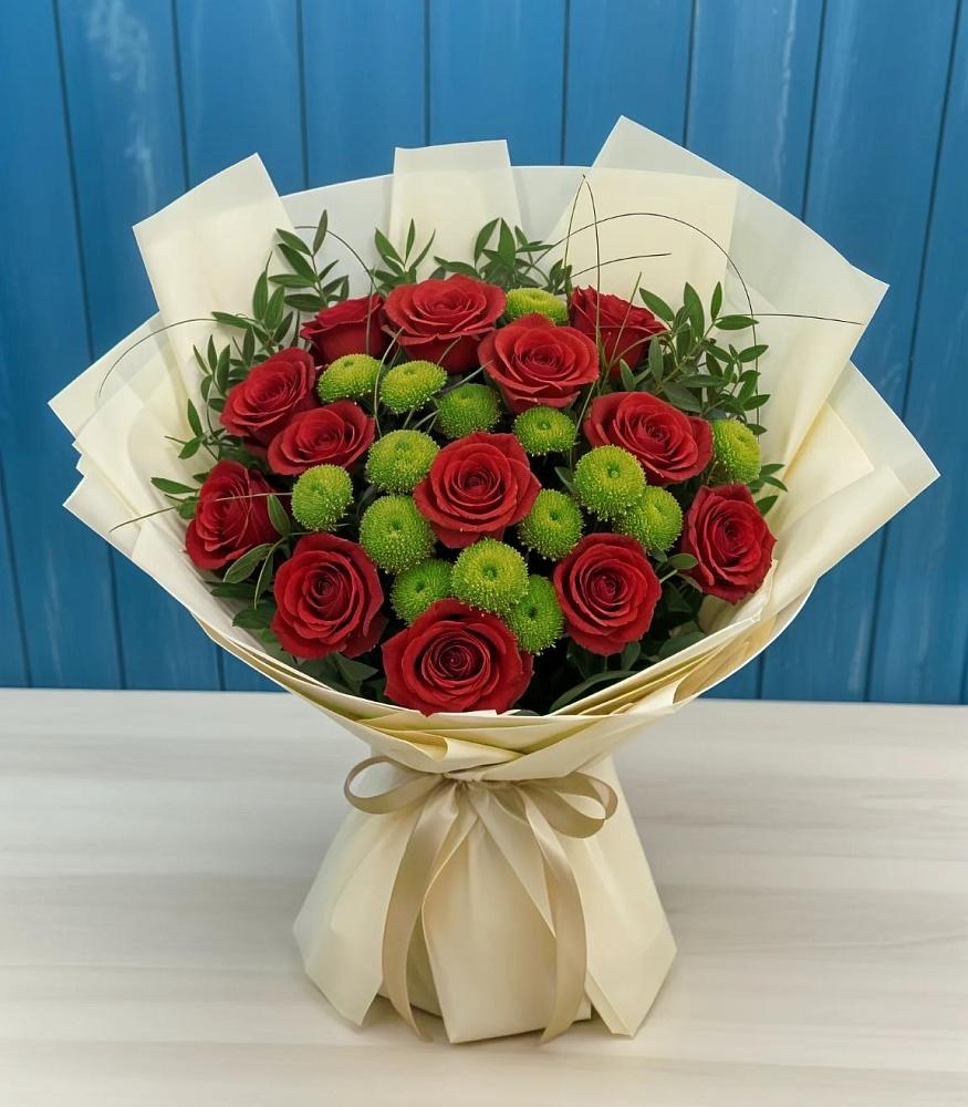 Букет цветов из: Розы и Хризантемы в Копанище