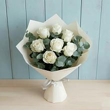 Букет Белые розы в Эвкалипте в Копанище
