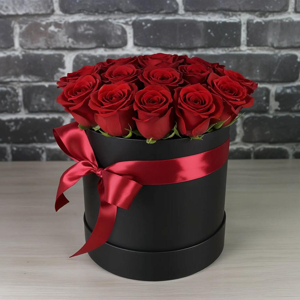 Цветочная композиция из Розы в шляпной коробке в Копанище