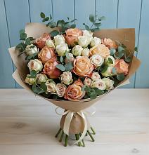 Букет цветов из:  Альстромерии и Розы в Копанище